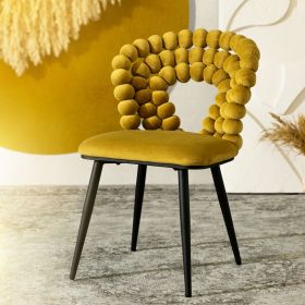 Krzesło BUBBLE VERSE welurowe oliwkowe 48x65x81 cm