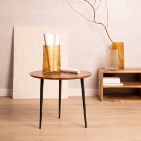 Stolik kawowy REN lite drewno akacji + metal 46x46x30cm