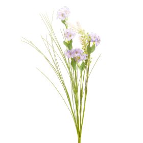 Gałązka sztuczna MEADOW z małymi kwiatkami fioletowa 53 cm