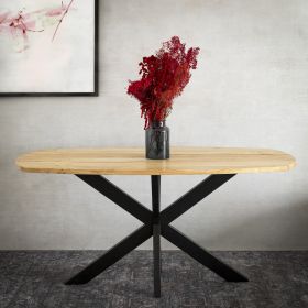 Stół GLIMA lite drewno akacji + metal 140x70x76 cm