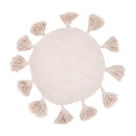 Poduszka TONNE okrągła bawełniana z frędzlami 40 cm