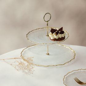 Patera LISALA dwupoziomowa transparentna 21 cm, 28 cm