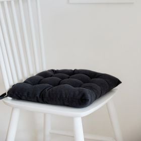Poduszka na krzesło ASAM czarna pikowana 40x40