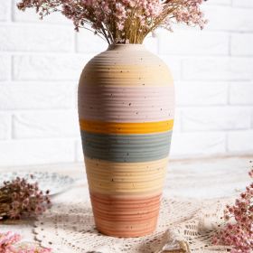 Wazon MAASAI ceramiczny w kolorowe pasy 14x14x26 cm