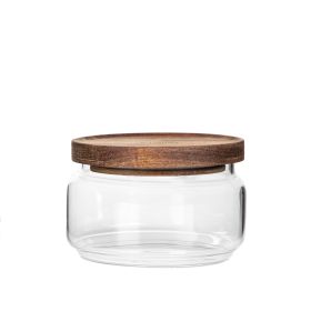 Pojemnik GABIN szklany z akacjowym wieczkiem 0,7 l