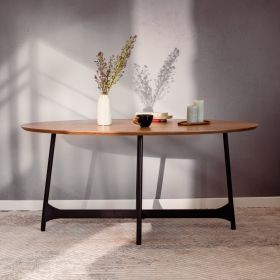 Stół SAVELMA naturalny z czarnymi nogami 120x60x45cm