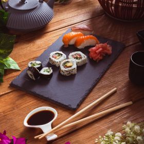 Zestaw do sushi SUSHI z podstawką pod pałeczki 30x18 cm