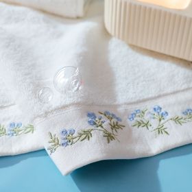 Ręcznik ZAREYA biały z haftowanymi kwiatami 70x130 cm