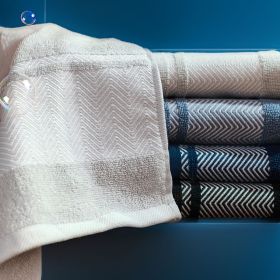 Ręcznik MAIARA bawełniany szary z ozdobnym przeszyciem 70x130 cm