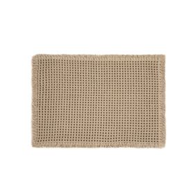 Dywanik łazienkowy VAFFEL beżowy o waflowej teksturze 40x60 cm