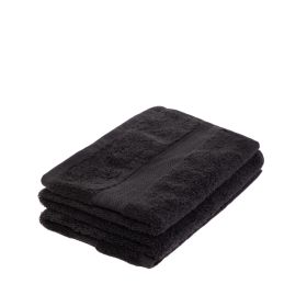 Ręcznik PEREZ bawełniany czarny z bordiurą 50x90 cm