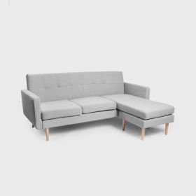 Sofa MAMALU modułowa z funkcją spania szara 197x82,5x86 cm