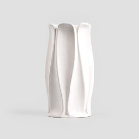 Wazon NOVO biały w geometryczny wzór 11,2x24,50 cm