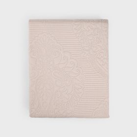 Narzuta LIPARI sztruksowa pikowana ze wzorem 200x220 cm
