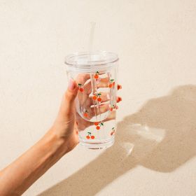 Szklanka EMBO SUMMER ze słomką w wiśnie 0,4 l