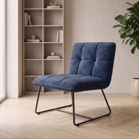 Fotel NELOX welurowy granatowy 63x69x73 cm