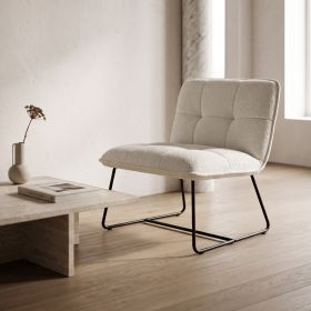 Fotel NELOX w tkaninie TEDDY BOUCLE ecru 63x69x73 cm