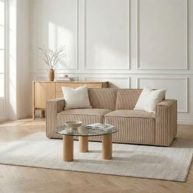 Sofa modułowa LYKKE 2-osobowa beżowa piankowa sztruksowa 190x88x73 cm
