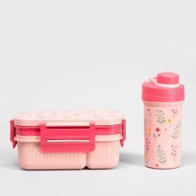 Zestaw lunchbox B2 LUSY różowy z kubkiem 1,8l + 0,5l