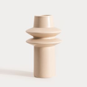 Wazon SONLUNE ceramiczny beżowy 22x12,7 cm