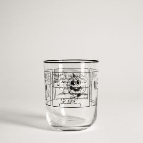 Szklanka SNOOPY z printem komiksu i czarnym rantem 0,3 l