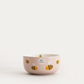 Miska ANNBEE z pszczołą różowa 13 cm
