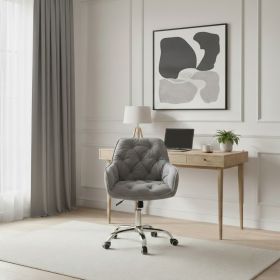 Fotel FUSSY w tkaninie obrotowy szary 57x61x80-90 cm