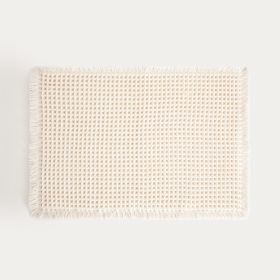 Dywanik łazienkowy VAFFEL ecru o waflowej teksturze 40x60 cm