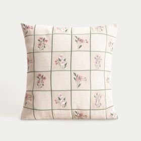 Poszewka DAMINI z dodatkiem lnu w kwiatowy wzór 45x45cm