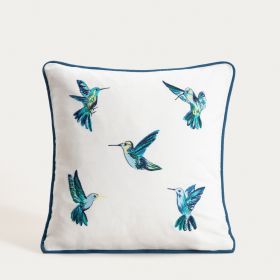 Poszewka COLIBRI z haftowanymi kolibrami 45x45cm