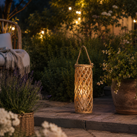Lampion RADIANT wąski naturalny 17x50 cm