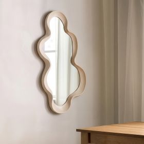 Lustro VEYA beżowe o nieregularnym kształcie 100x50 cm