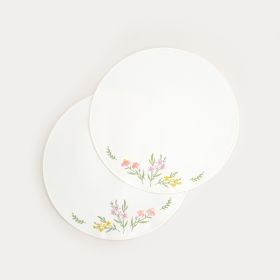 Maty stołowe TAISA ecru, z dekoracyjnym kwiatowym haftem, zestaw 2 szt. 38cm