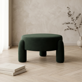 Pufa OLLERA w tkaninie zielona 65x65x36 cm