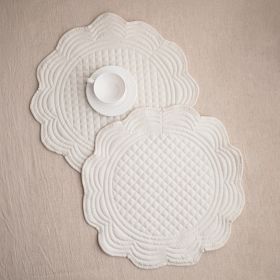 Maty stołowe ALVEN ecru okrągłe z pikowaniem, zestaw 2 szt. 38cm