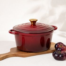 Garnek żeliwny ANDREAS bordowy tradycyjny ombre 24 cm 4 l