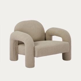 Fotel SEDIA beżowy w tkaninie TEDDY BOUCLÉ 95x88x70 cm