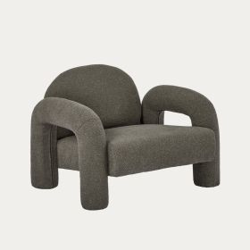 Fotel SEDIA brązowy w tkaninie TEDDY BOUCLÉ 95x88x70 cm
