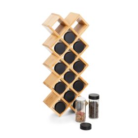 Zestaw przyprawników B2 BAMBOO Essentials na bambusowym stojaku 42x17x9,5 cm