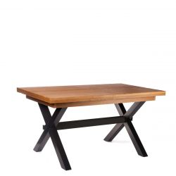  CROSS Stół rozkładany czarny + okleina dębowa 145-185x85x77 cm 