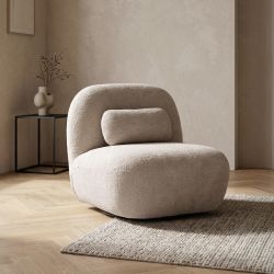Fotel NORDVIK obrotowy beżowy 83x87x75 cm