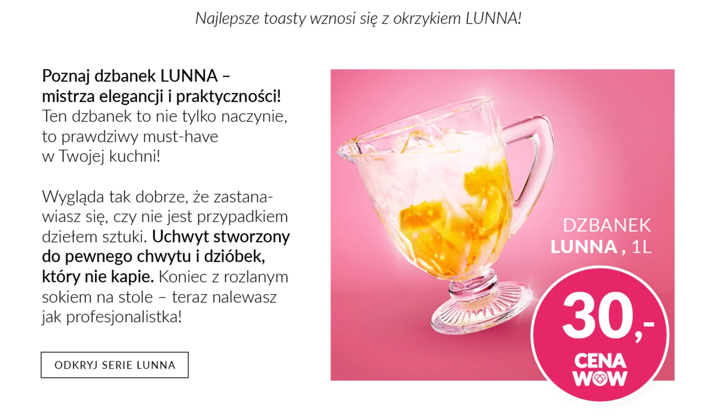 Dzbanek LUNNA transparentny 1 l