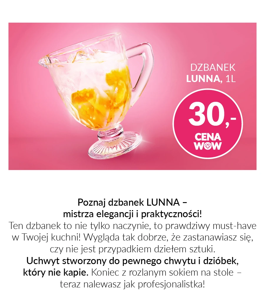 Dzbanek LUNNA transparentny 1 l