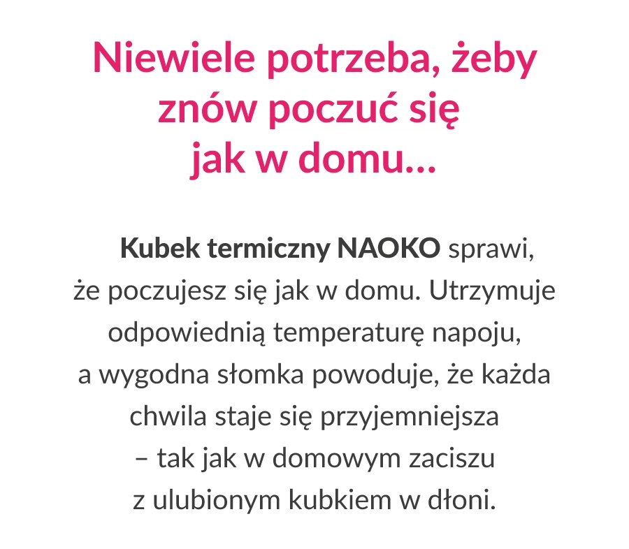 Kubek termiczny NAOKO ze słomką 1,2 l