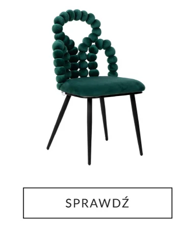 Krzesło BUBBLE BEAM welurowe zielone z czarnymi nogami 56,5x52x87 cm