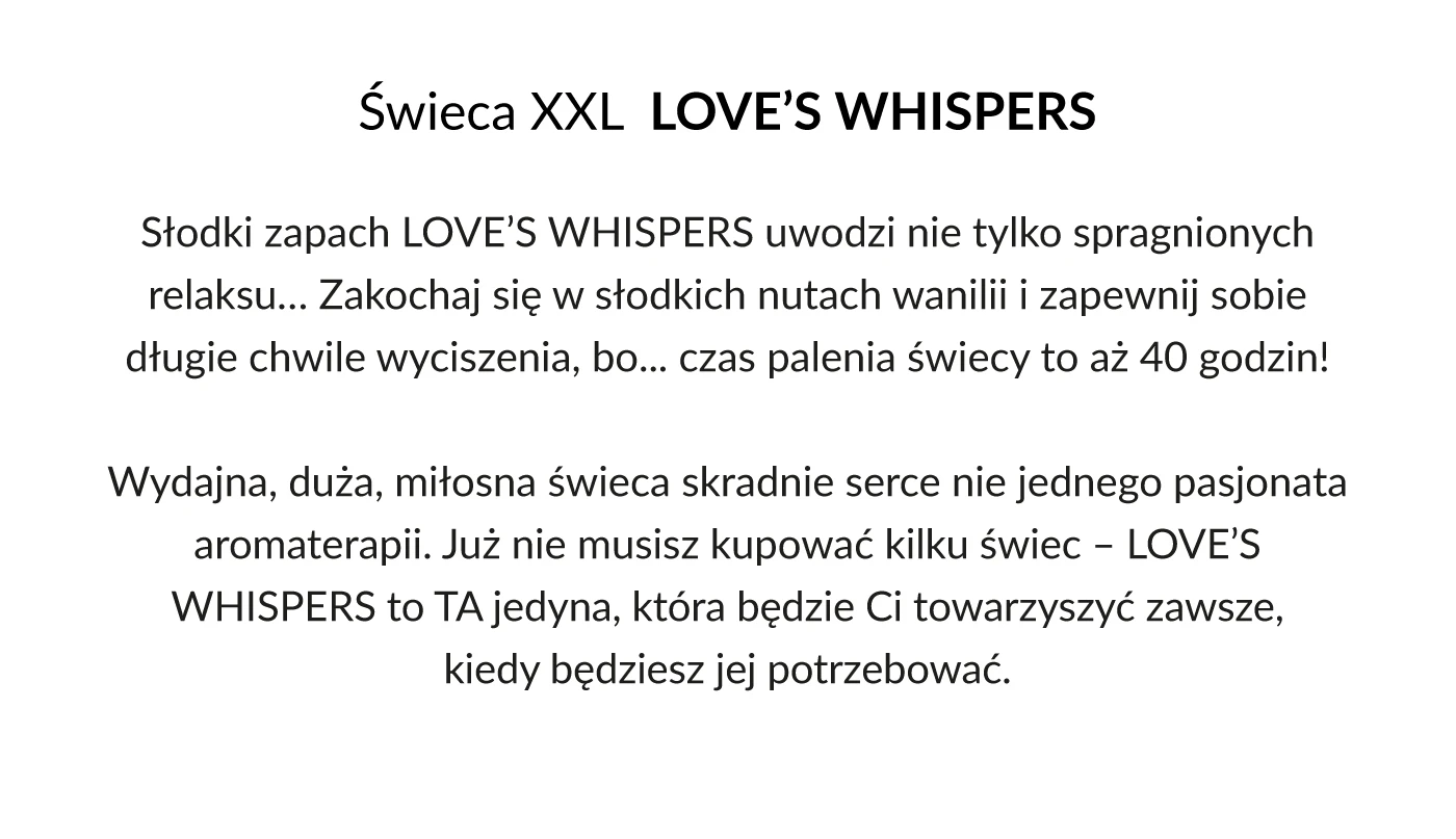 Świeca zapachowa LOVE'S WHISPER Vanilla 950 g