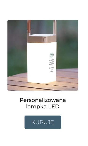 Personalizowana Lampka LED Przenośna PREZENT DLA TATY Złota 20 Cm